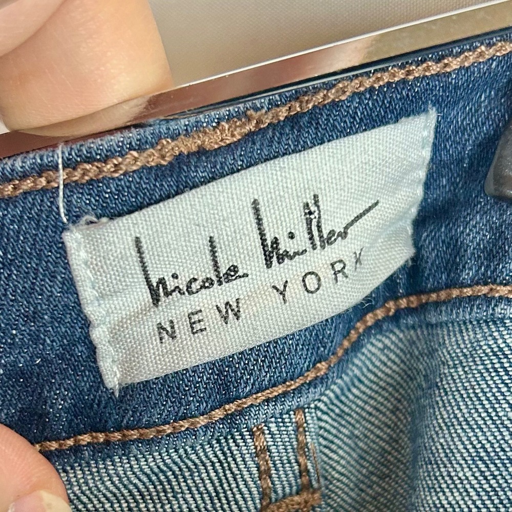 Nicole Miller New York Nomad Super High Rise Wide Leg Jeans Dark Wash Size 14 - Picture 9 of 11